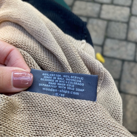 NWOT Wooden Ships Knits Colorblock poncho - Picture 5 of 7